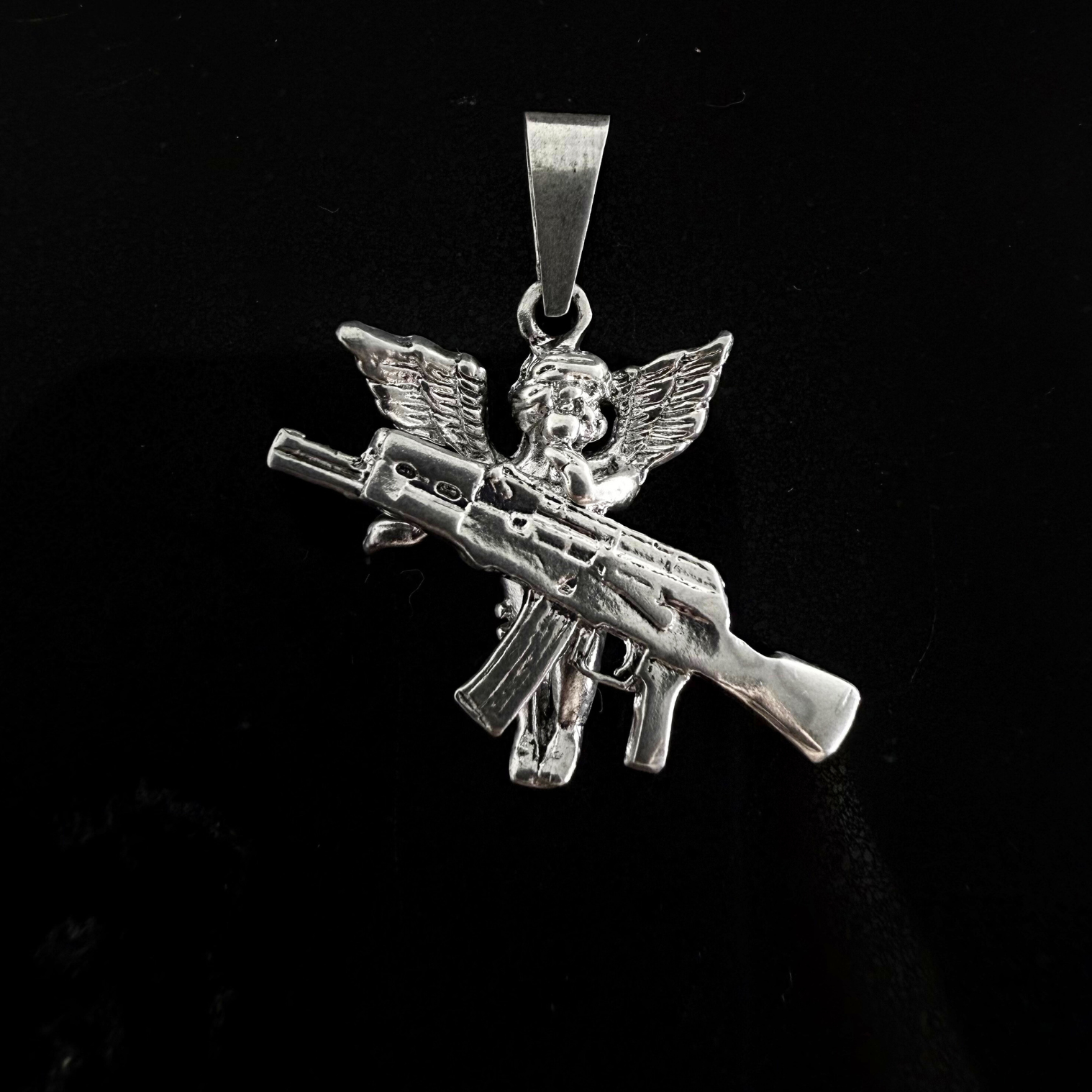Colgante Ángel AK47 - Plata 925