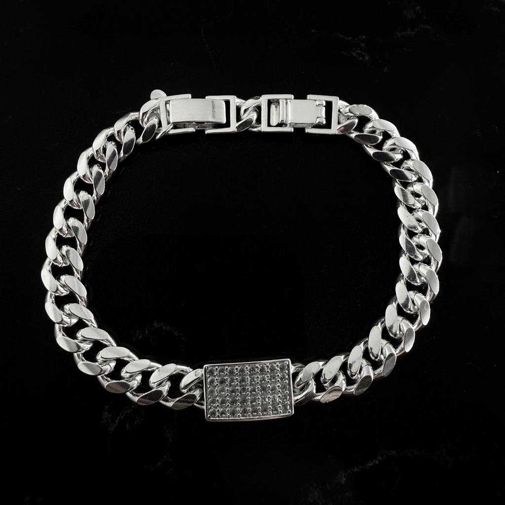 Pulsera Grumet Doble Cajón con Circones- Plata 925