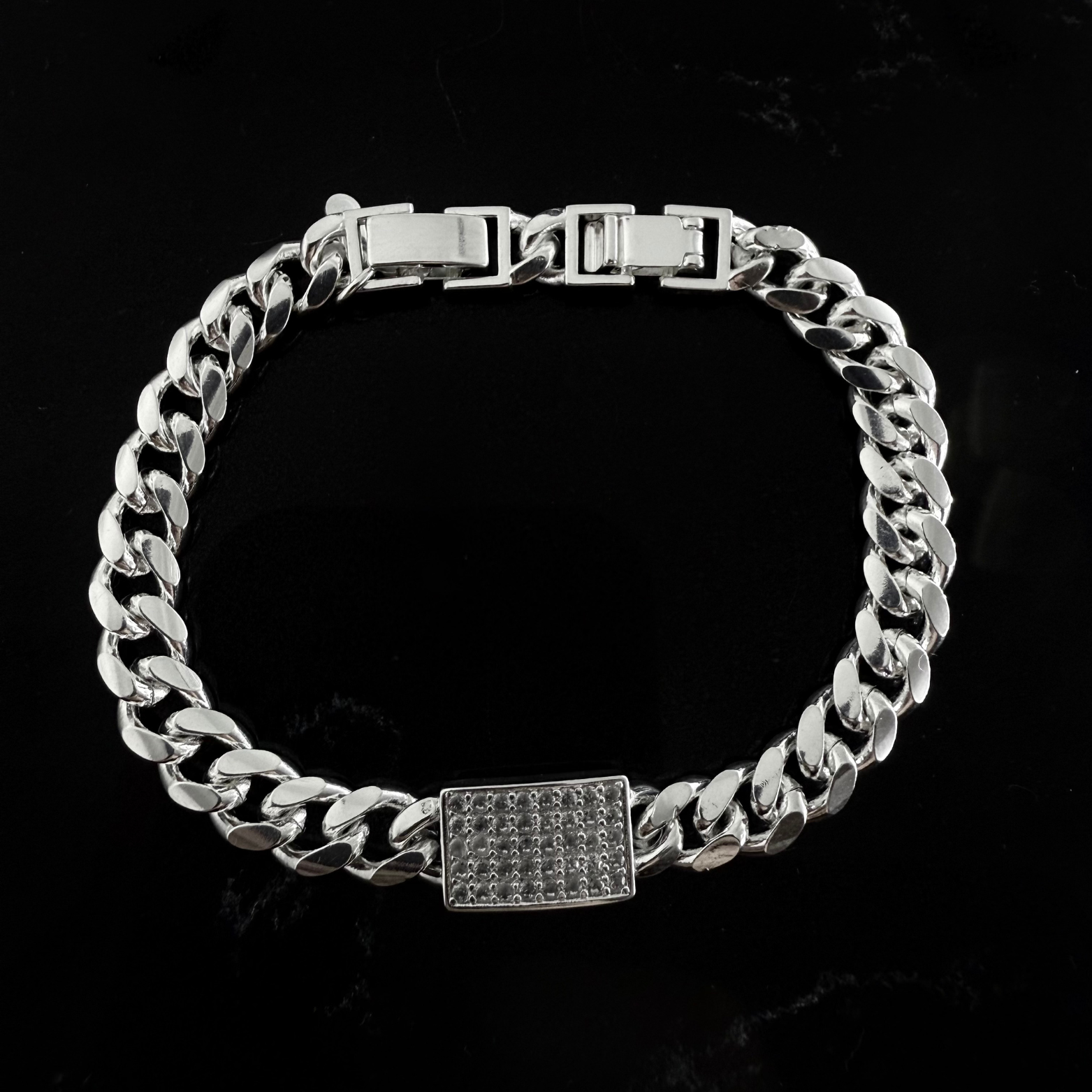 Pulsera Grumet Doble Cajón con Circones- Plata 925