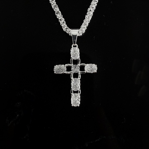 Colgante Cruz con Cirones - Plata 925