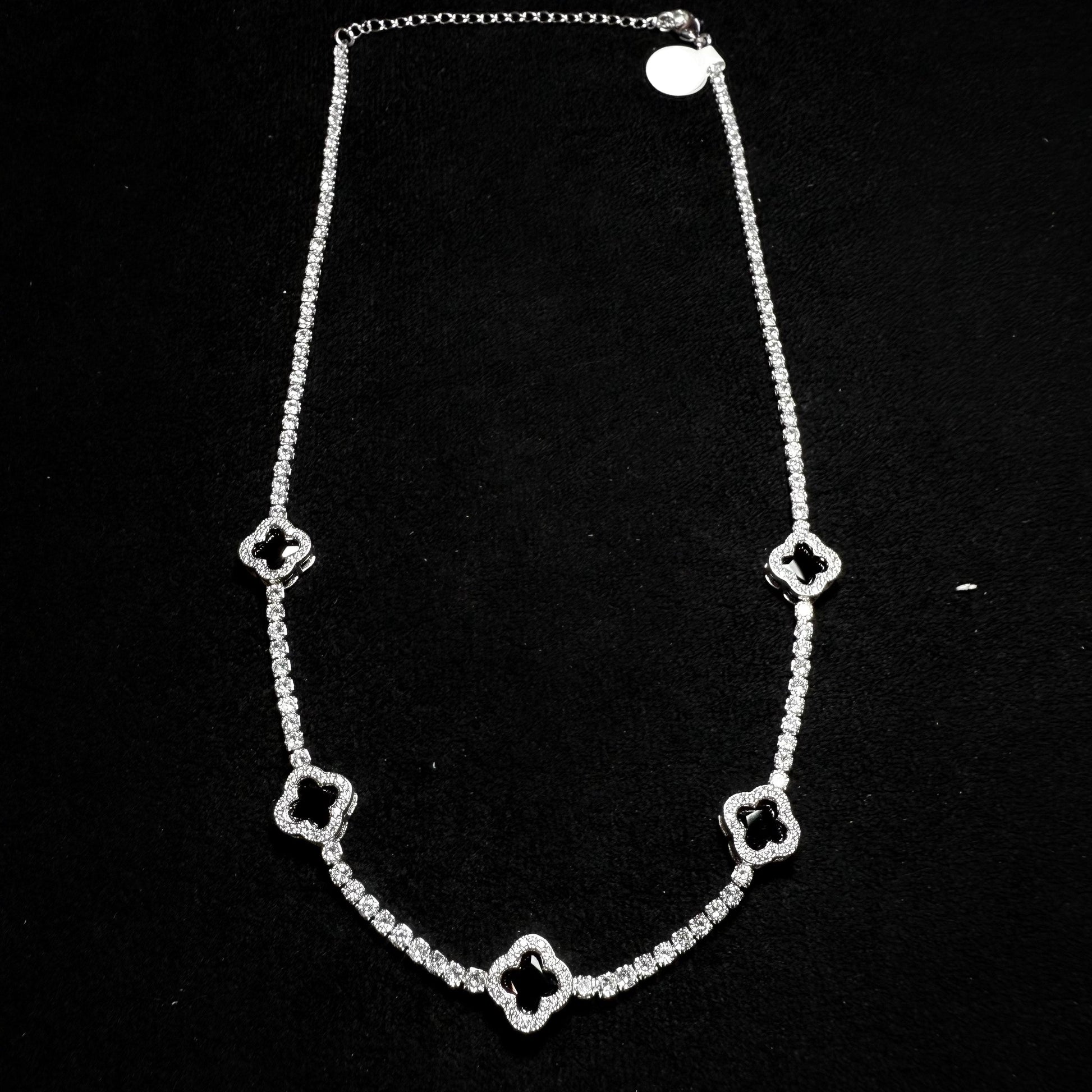 Collar Trébol VC Negro - Plata 925