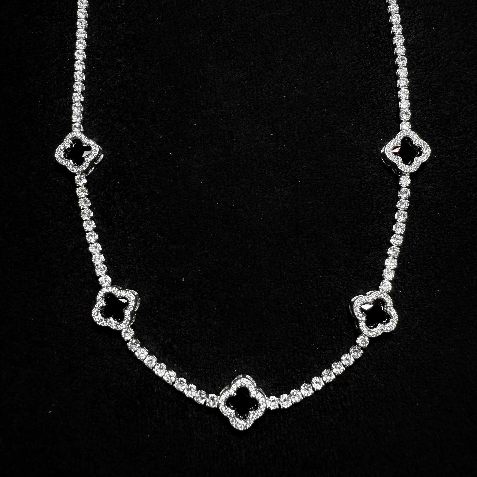 Collar Trébol VC Negro - Plata 925